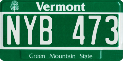 VT license plate NYB473