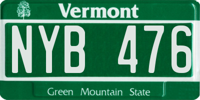 VT license plate NYB476