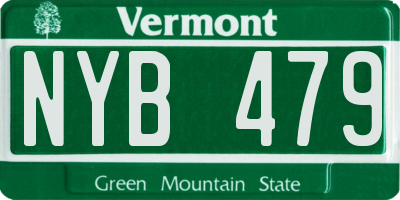 VT license plate NYB479