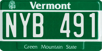 VT license plate NYB491