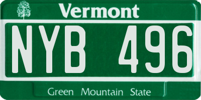 VT license plate NYB496
