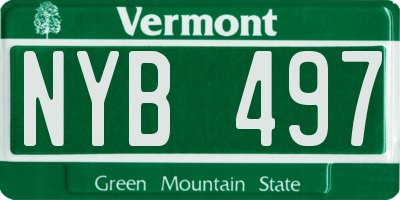 VT license plate NYB497