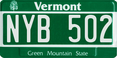 VT license plate NYB502