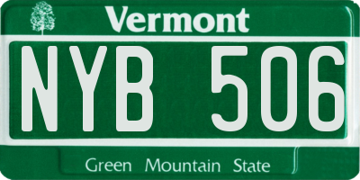 VT license plate NYB506