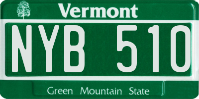 VT license plate NYB510