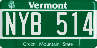 VT license plate NYB514