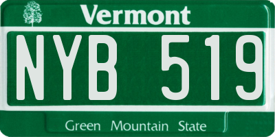 VT license plate NYB519