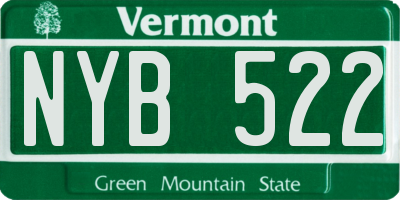 VT license plate NYB522