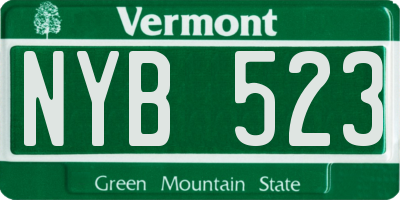 VT license plate NYB523