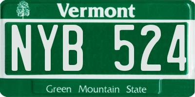 VT license plate NYB524
