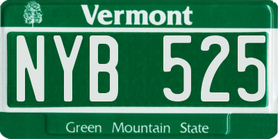 VT license plate NYB525