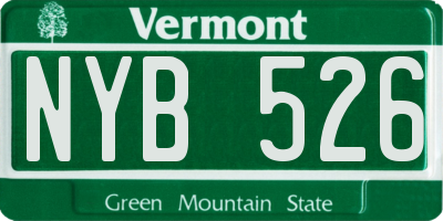 VT license plate NYB526
