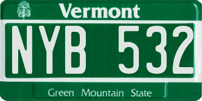 VT license plate NYB532