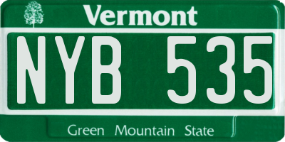 VT license plate NYB535