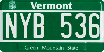 VT license plate NYB536