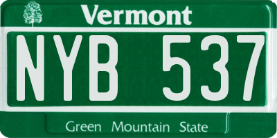 VT license plate NYB537