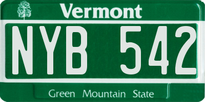 VT license plate NYB542