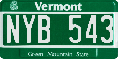 VT license plate NYB543