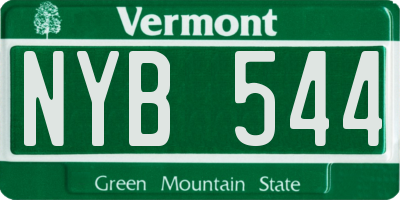 VT license plate NYB544