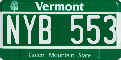 VT license plate NYB553