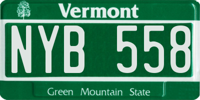 VT license plate NYB558