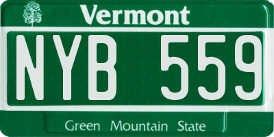 VT license plate NYB559
