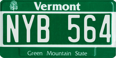 VT license plate NYB564