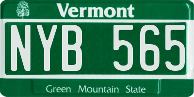 VT license plate NYB565
