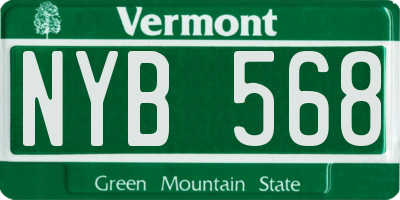 VT license plate NYB568