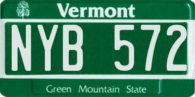 VT license plate NYB572