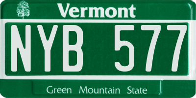 VT license plate NYB577