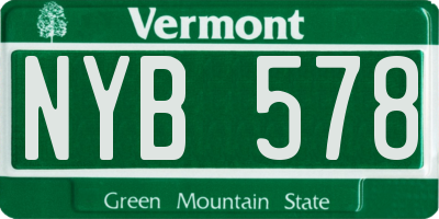 VT license plate NYB578