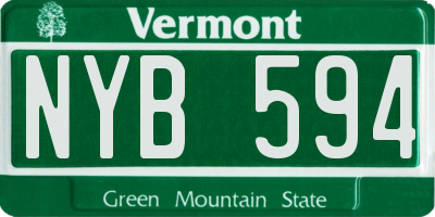 VT license plate NYB594