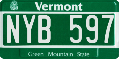 VT license plate NYB597