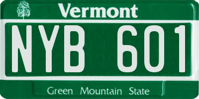 VT license plate NYB601