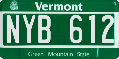 VT license plate NYB612