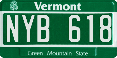VT license plate NYB618