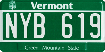 VT license plate NYB619