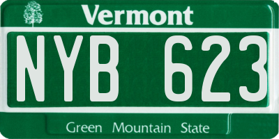 VT license plate NYB623