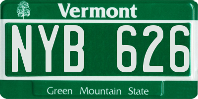 VT license plate NYB626