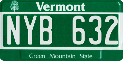 VT license plate NYB632