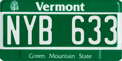 VT license plate NYB633