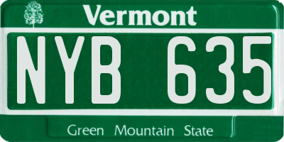 VT license plate NYB635