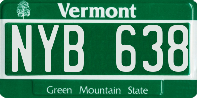 VT license plate NYB638