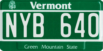 VT license plate NYB640