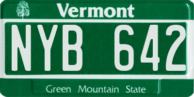 VT license plate NYB642