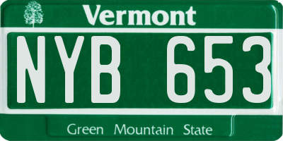 VT license plate NYB653
