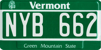 VT license plate NYB662