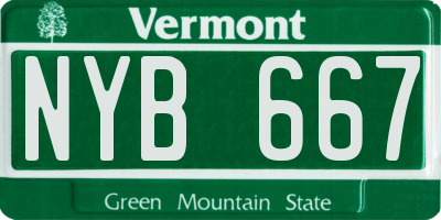 VT license plate NYB667