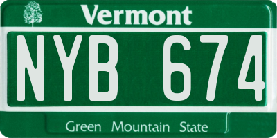 VT license plate NYB674